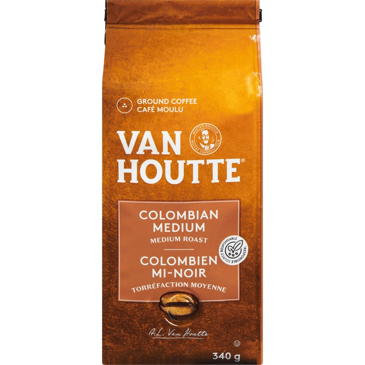 café moulu colombien moyenne, torréfaction moyenne
