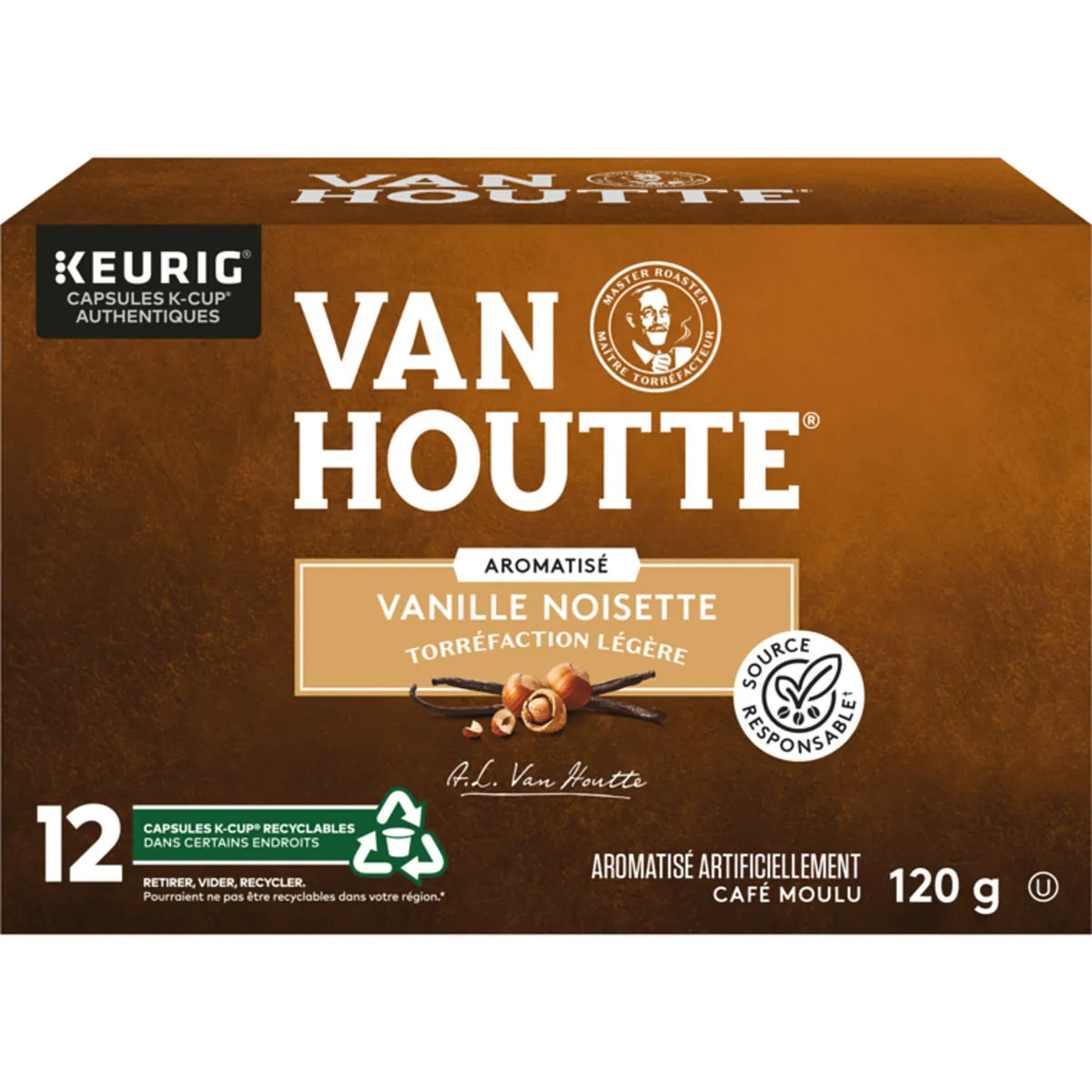 Capsules K-Cup de café vanille et noisette, torréfaction légère, 12 unités