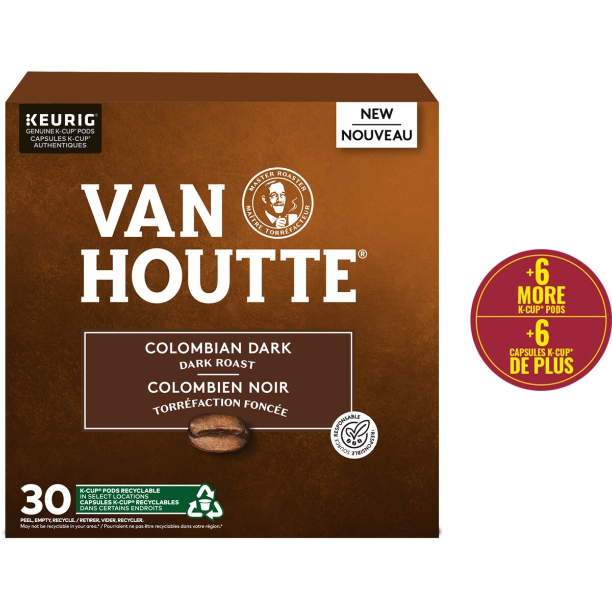 Capsules K-Cup de café colombien noir, torréfaction foncée