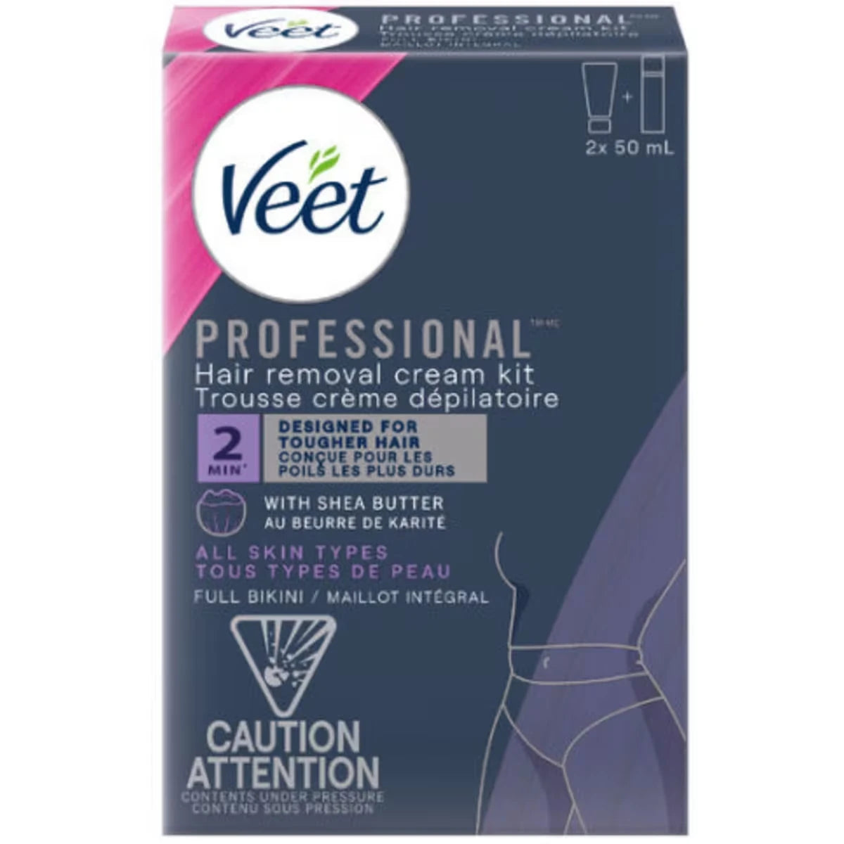 Trousse de crème dépilatoire® ProfessionalMC Maillot intégral, tous types de peau 2x50mL