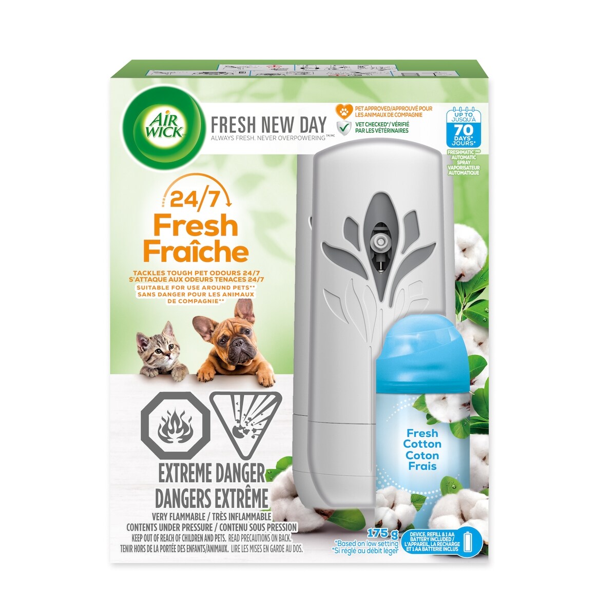 Trousse FRESHMATICMD  - Coton frais, 1 Appareil +1 Recharge + Batterie