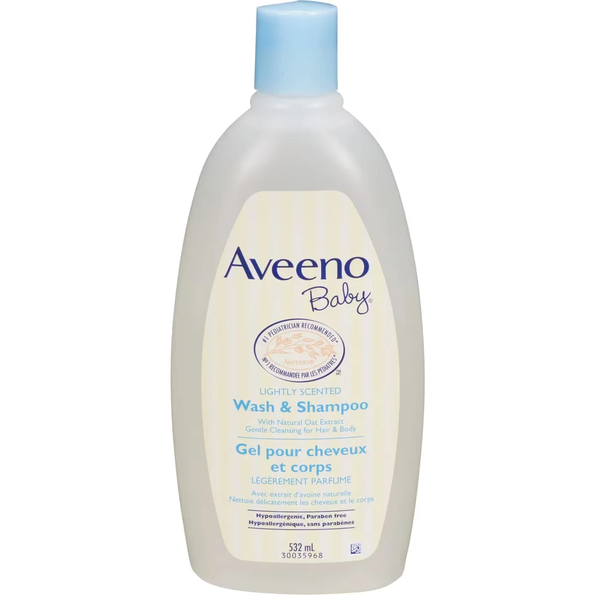 Nettoyant et shampoing quotidien pour bébés, avoine naturelle, léger parfum