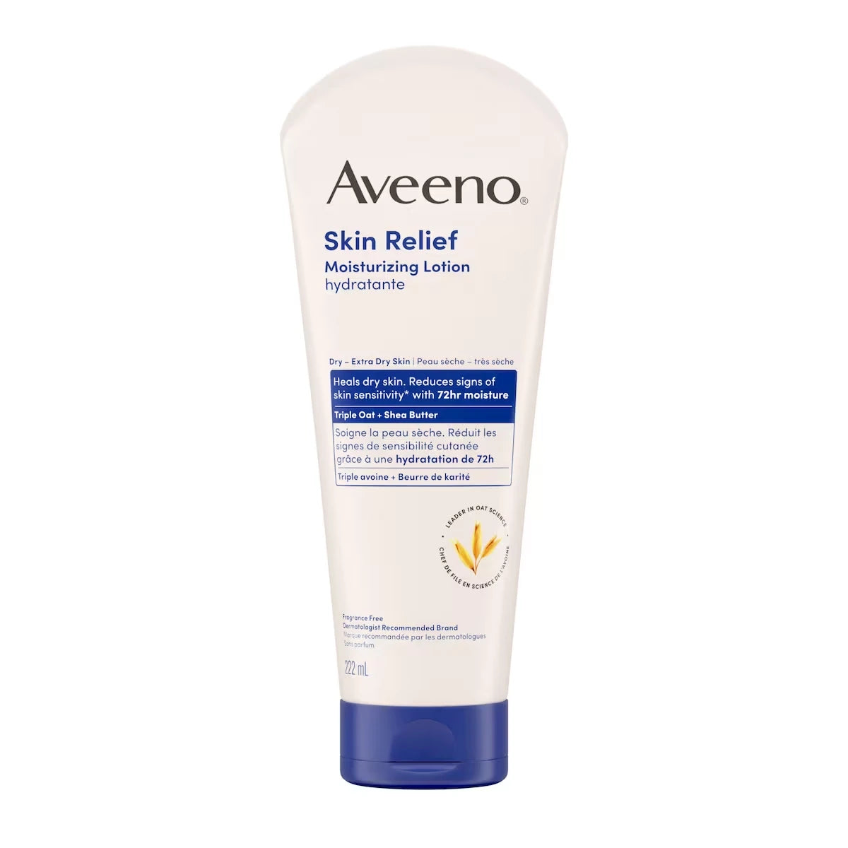 Skin Relief Moisturizing Lotion, Shea Butter, Oat, Dry Skin Body Moisturizer, Fragrance Free, 222mL