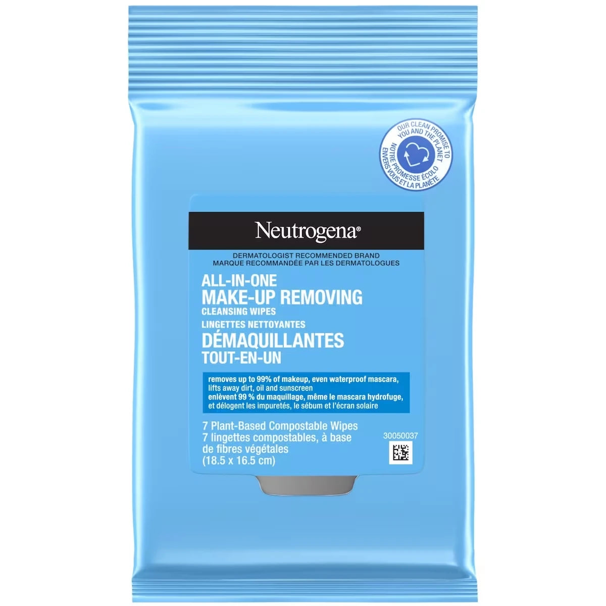 All-in-One Make-Up Removing Cleansing Wipes, Plant Based and Compostable