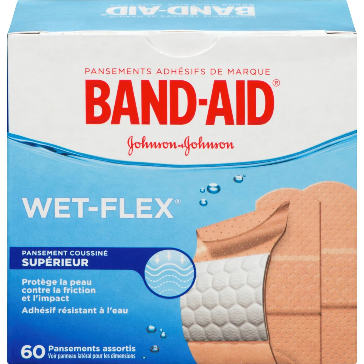 Pansements adhésifs Aquaflex, résistent à l'eau
