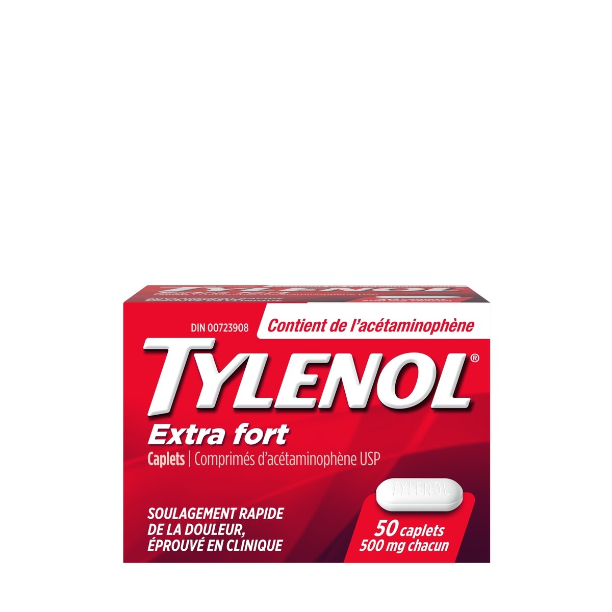Acétaminophène à 500 mg, extra fort, caplets