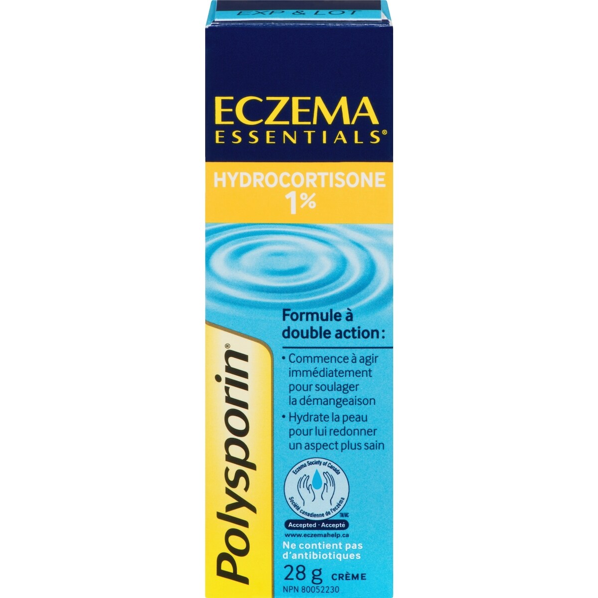 Crème anti-démangeaison à base d'hydrocortisone à 1 %, Eczema Essentials 28 g