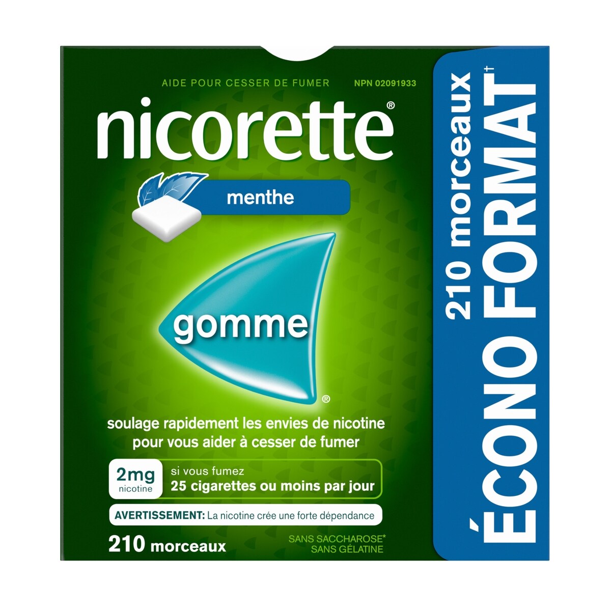 Gomme menthe Frissons extrêmes, 2 mg