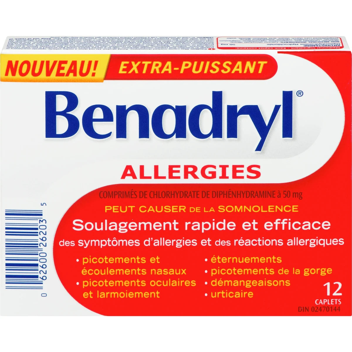 Médicament contre les allergies, extra-puissant, 50 mg