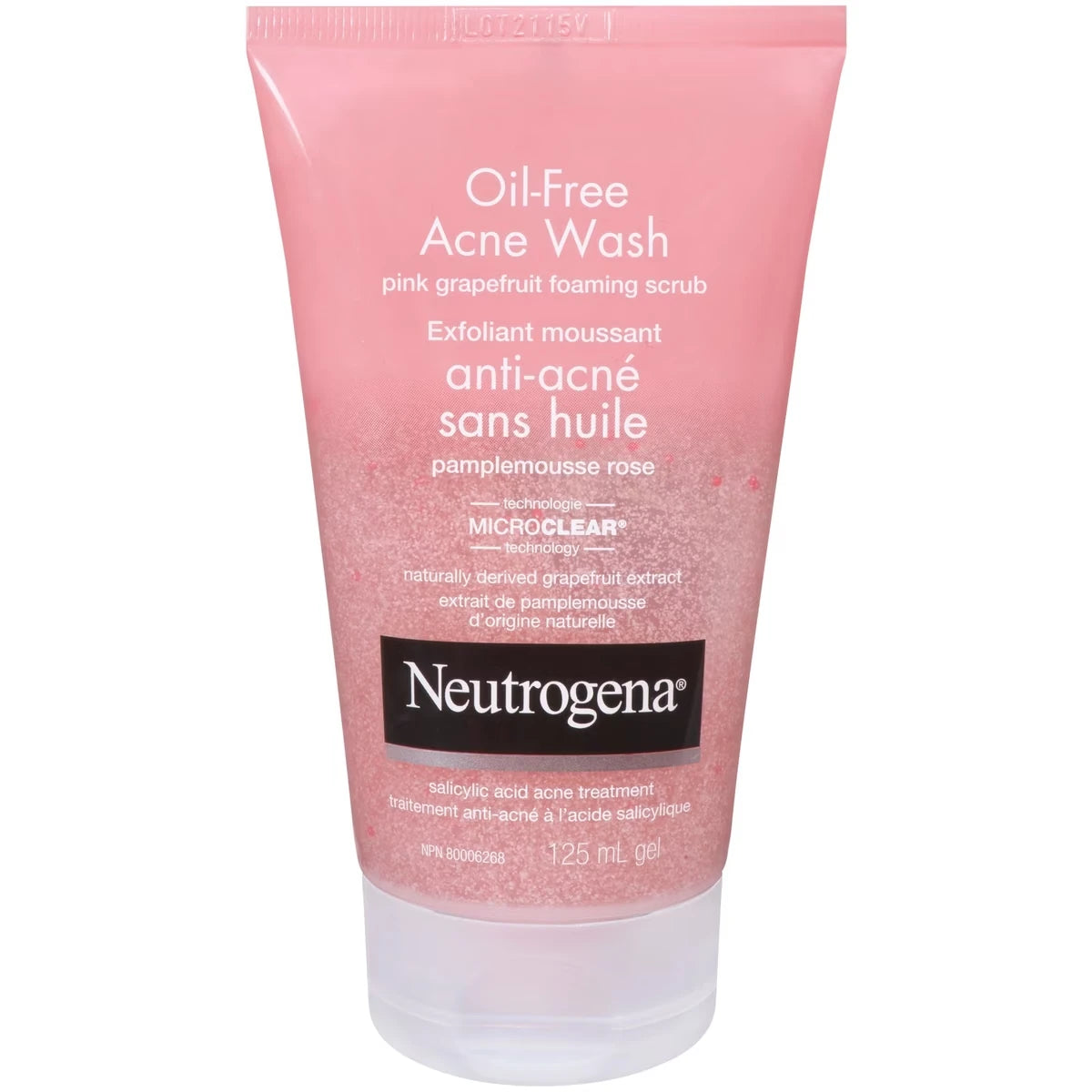 Exfoliant moussant antiacné sans huile au pamplemousse rose