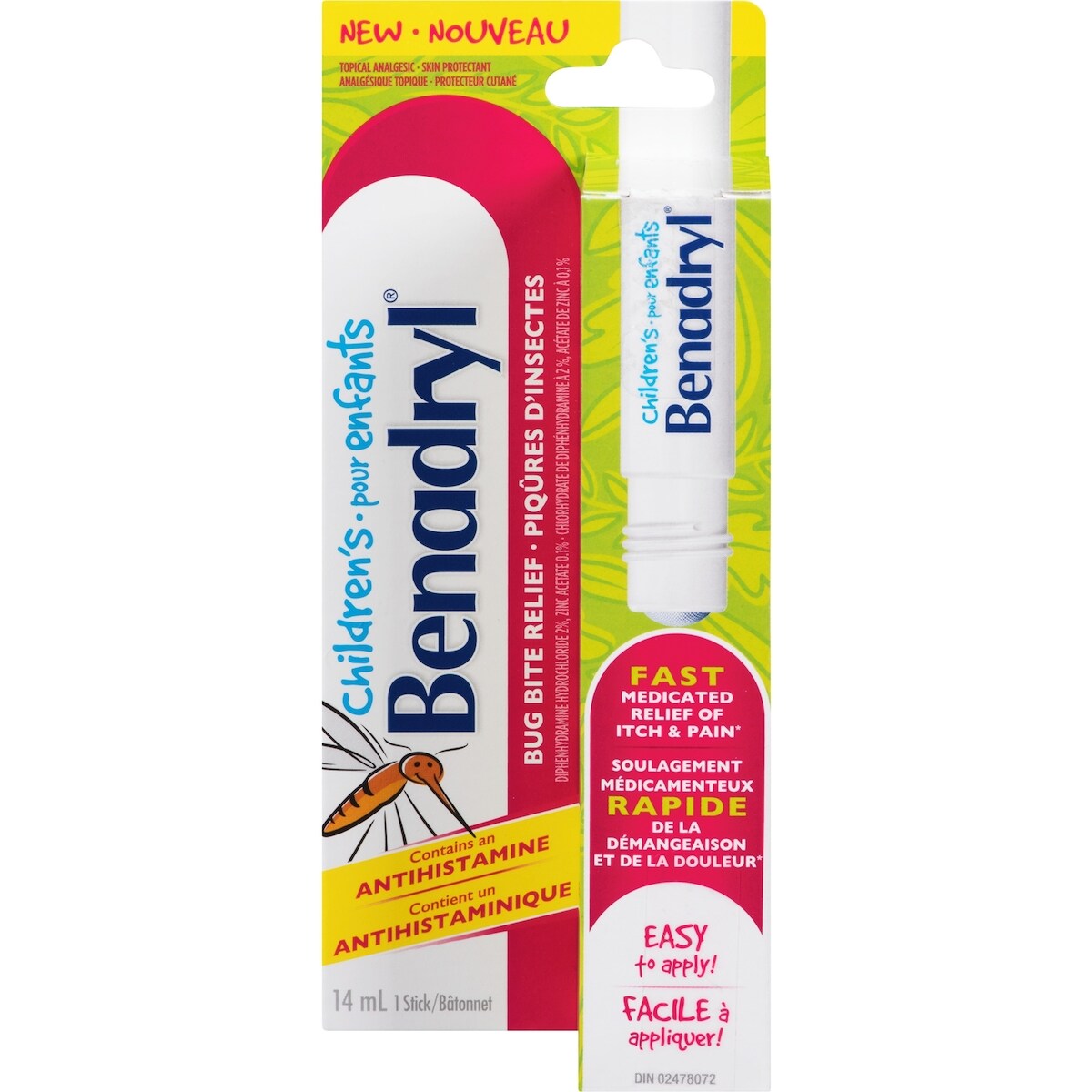 Bâtonnet pour enfants, pour la douleur et la démangeaison dues aux piqûres d'insectes 14 ml