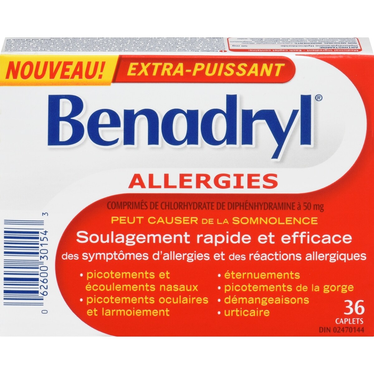 Médicament contre les allergies, extra-puissant, 50 mg