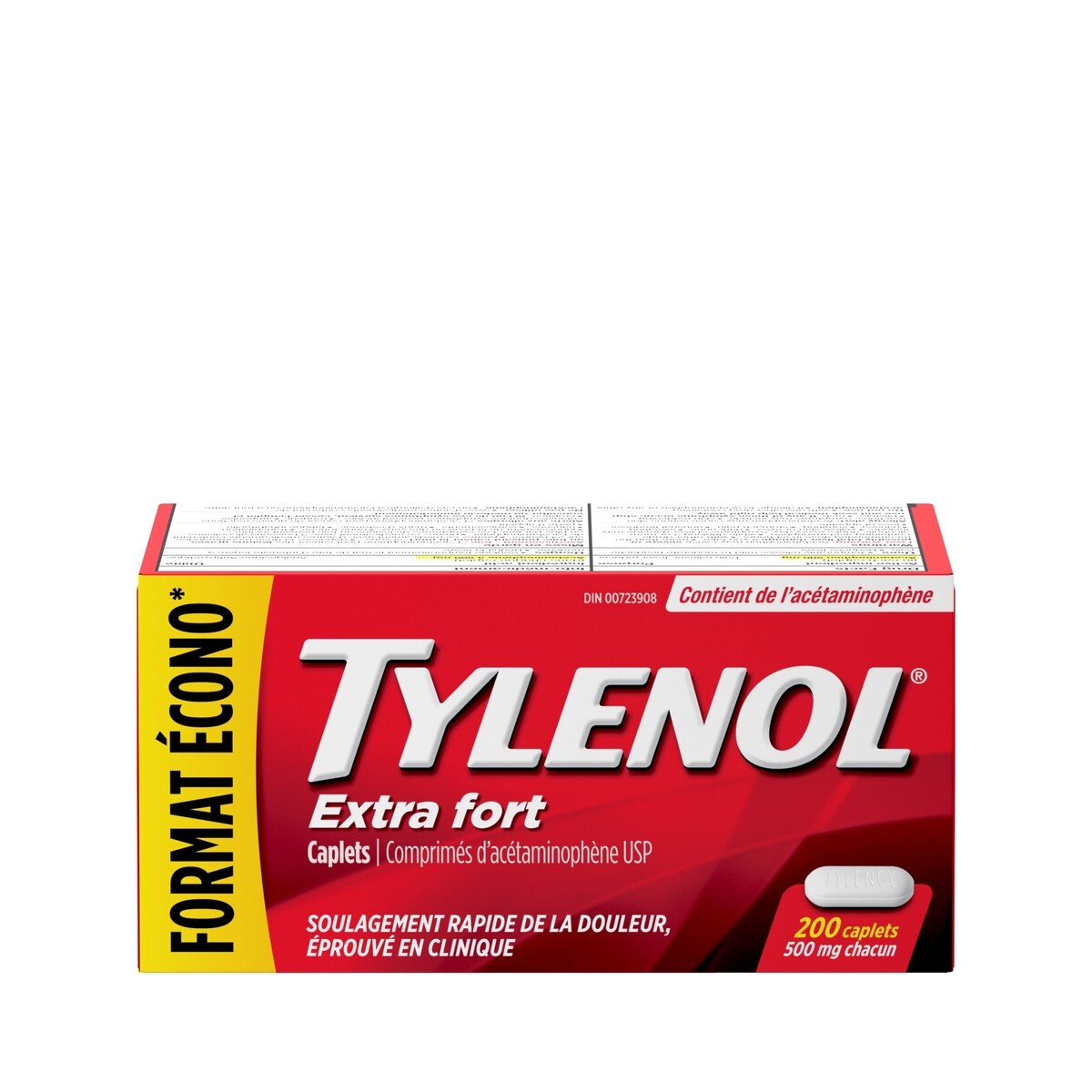 Acétaminophène à 500 mg, analgésique, extra fort, caplets
