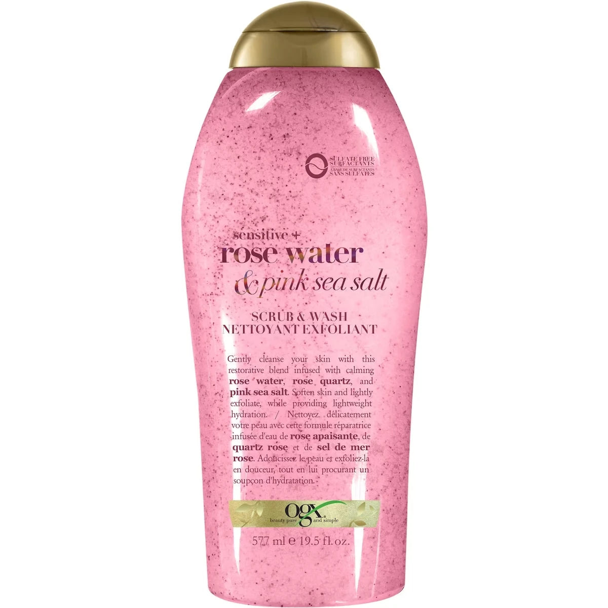 Nettoyant exfoliant Rose Water & Pink Sea Salt, doux et apaisant