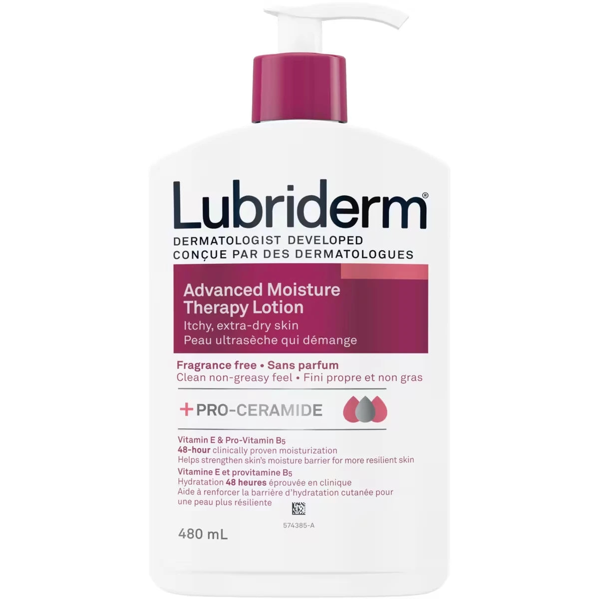 Advanced Moisture Therapy Lotion, Vitamin E, Pro- Vitamin B5, Pro Ceramide, Dry Skin, Fragrance Free