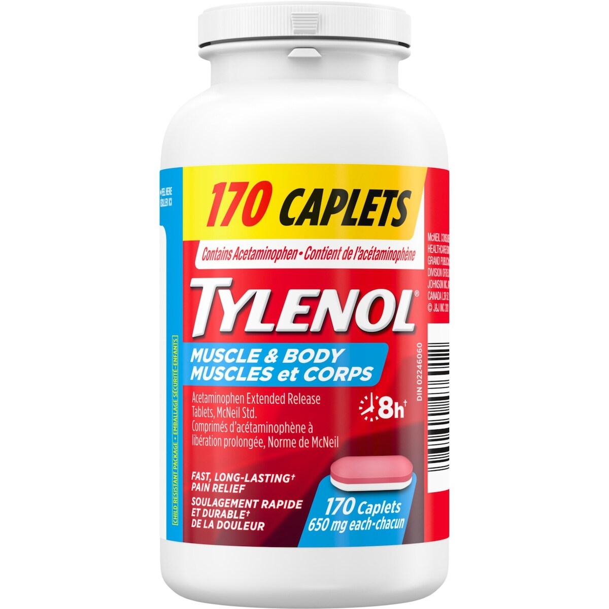 Muscles et Corps - Soulage la douleur  - Acétaminophène à 650 mg - action rapide - Caplets à deux couches