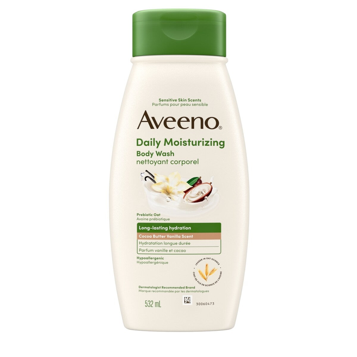 Nettoyant corporel hydratant quotidien, parfum vanille et beurre de cacao