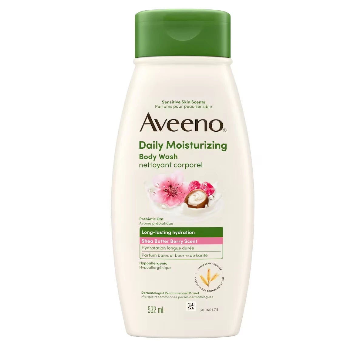 Nettoyant corporel hydratant quotidien, parfum baies et beurre de karité, parfums pour peau sensible