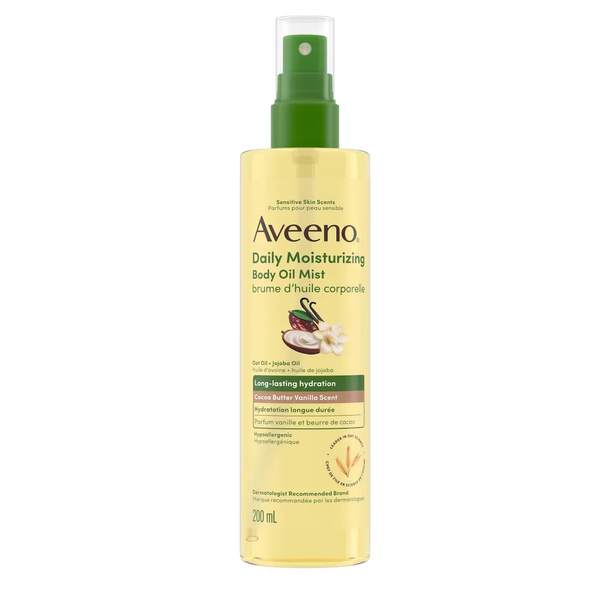 Daily Moisturizing Body Oil Mist, Cocoa Butter Vanilla Scent
