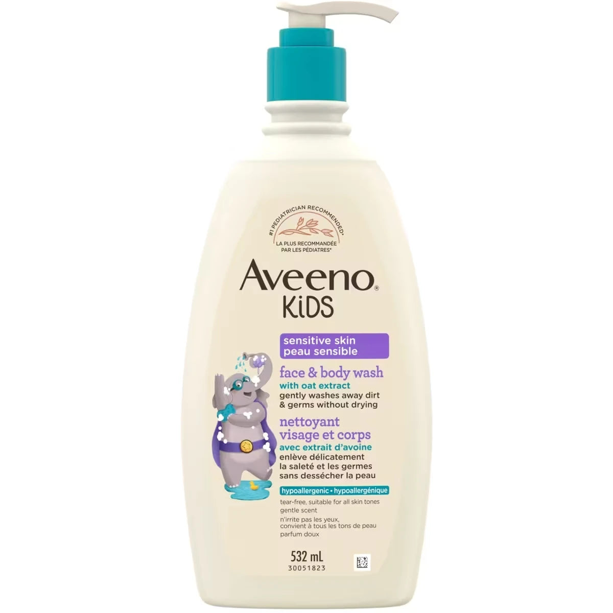 Nettoyant visage et corps pour enfants, peau sensible