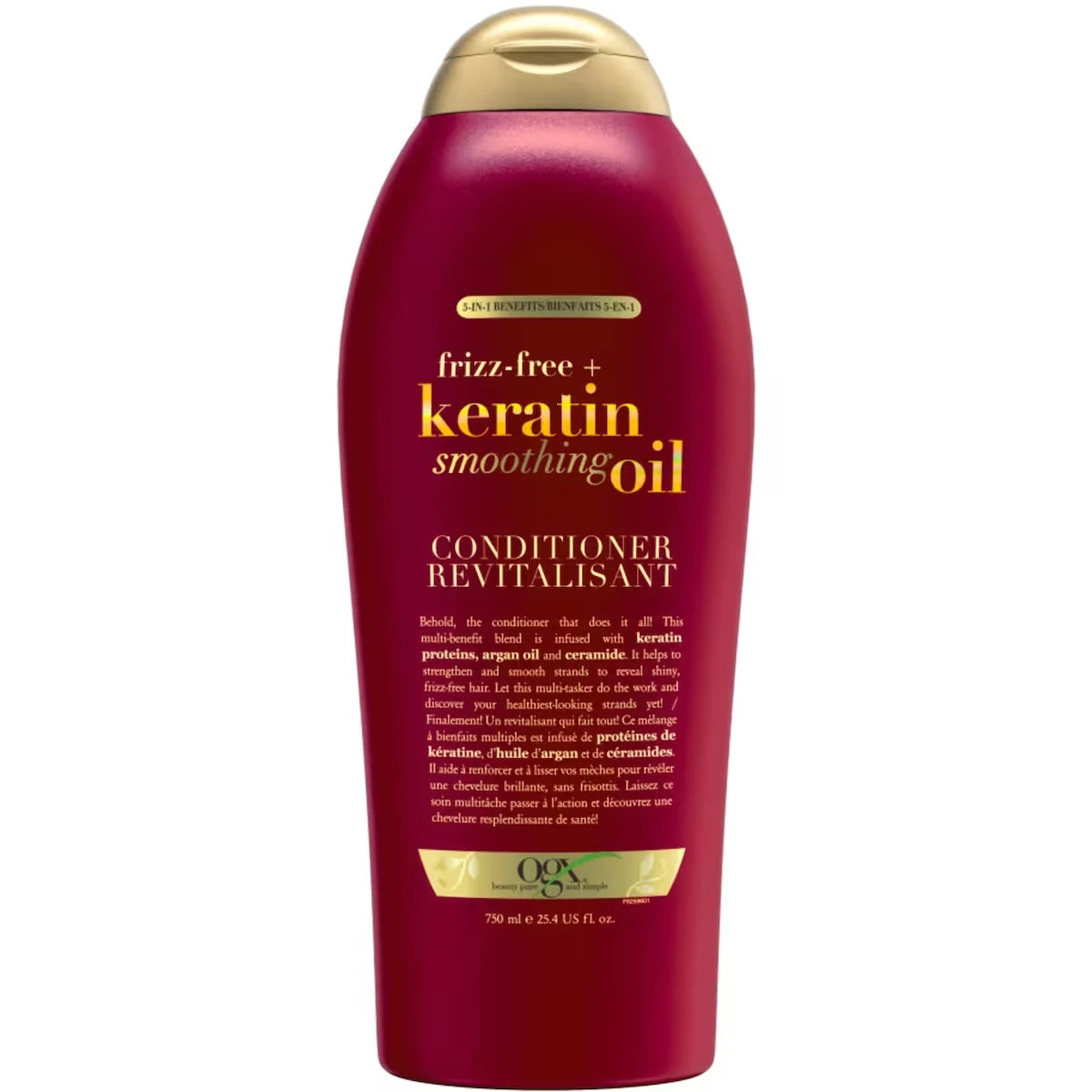 Revitalisant fortifié Keratin Smoothing Oil pour cheveux frisottants