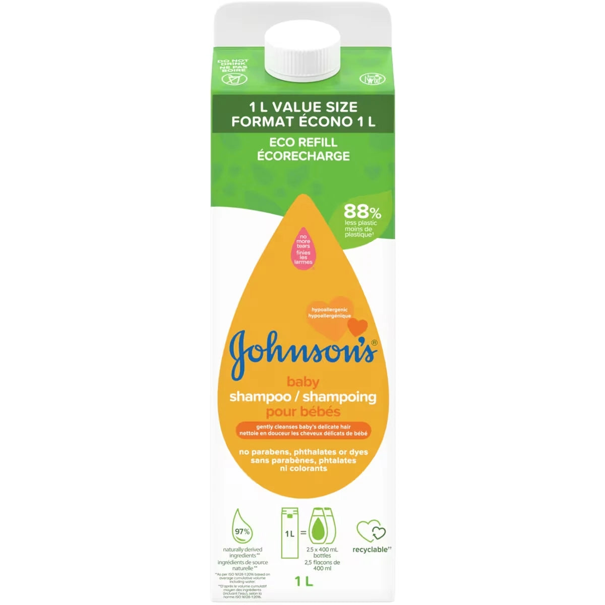 Shampoing Pour Bébés Johnsons, Or, Recharge