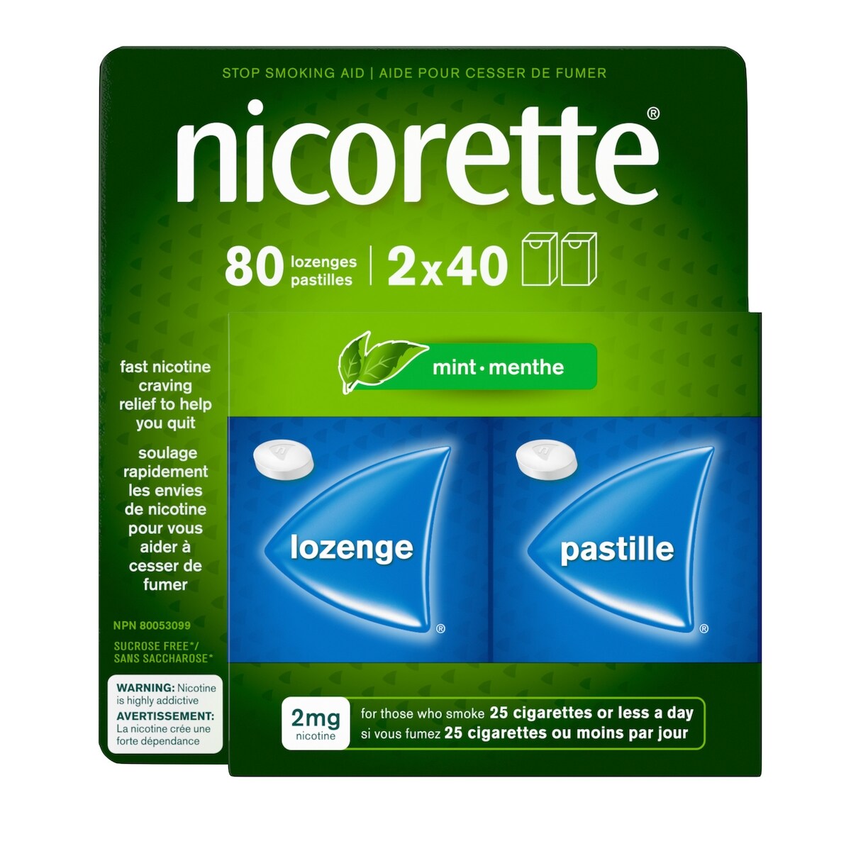 Menthe, 80 pastilles de 2 mg