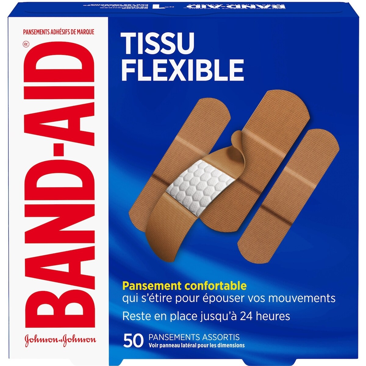 Pansements En Tissu Flexible De Marque �, 50 Pansements Assortis