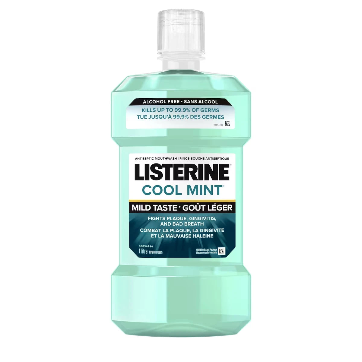 Rince-bouche antiseptique Zero, Menthe légère, sans alcool 1L