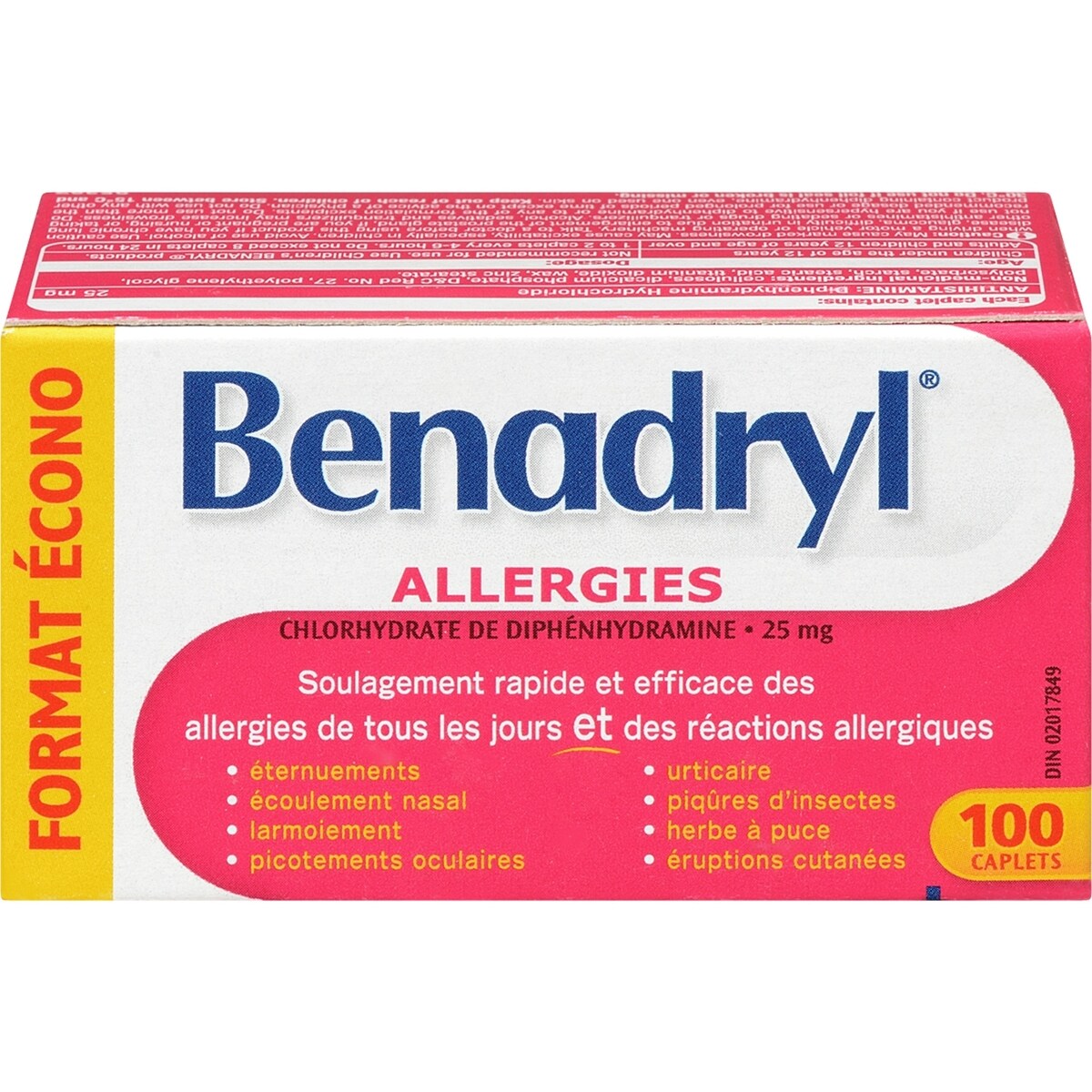 Médicament contre les allergies, 25 mg, Format écono
