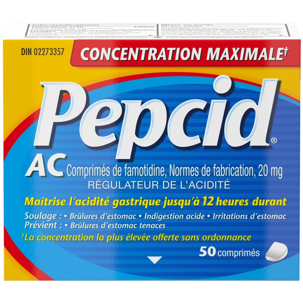 PEPCID AC® Concentration maximale, 50 comprimés