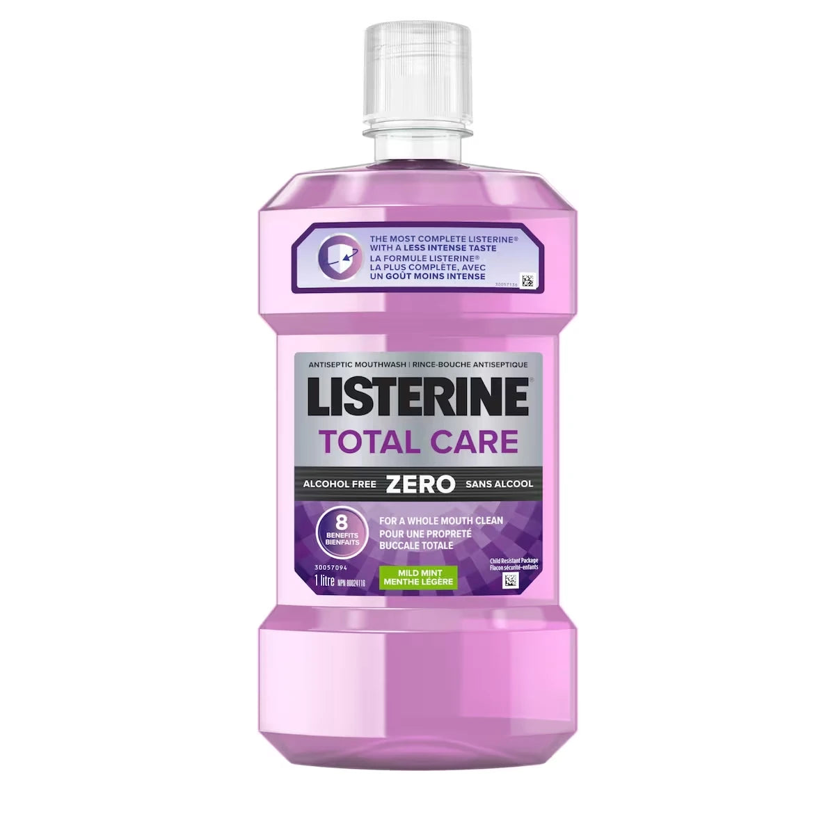 Rince-bouche antiseptique Total Care Zero, sans alcool 1L