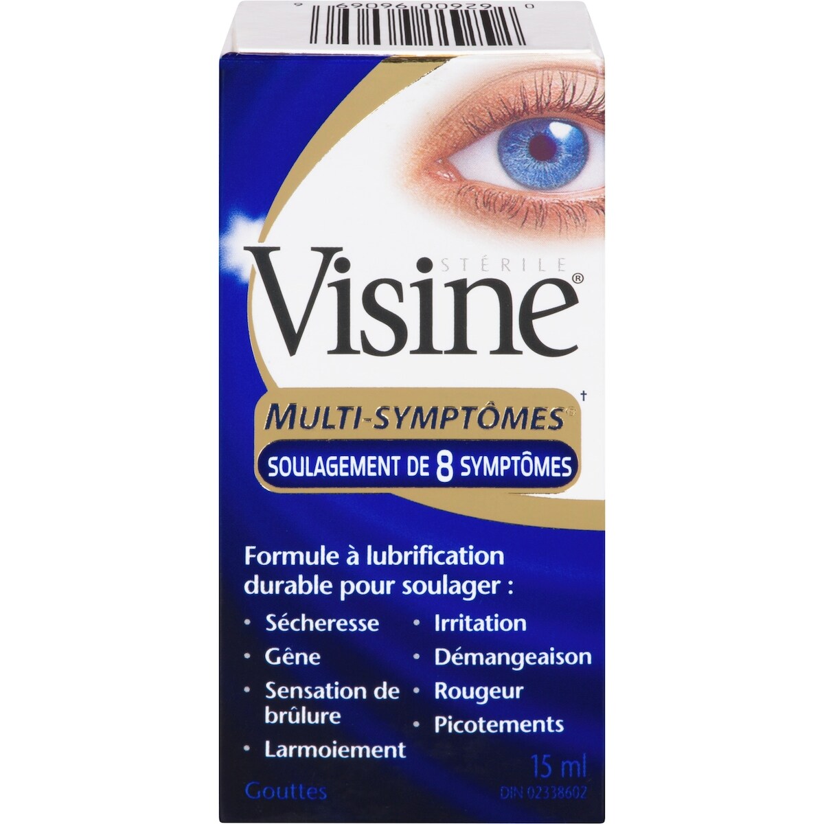 Soulagement de 8 symptômes, Gouttes ophtalmiques