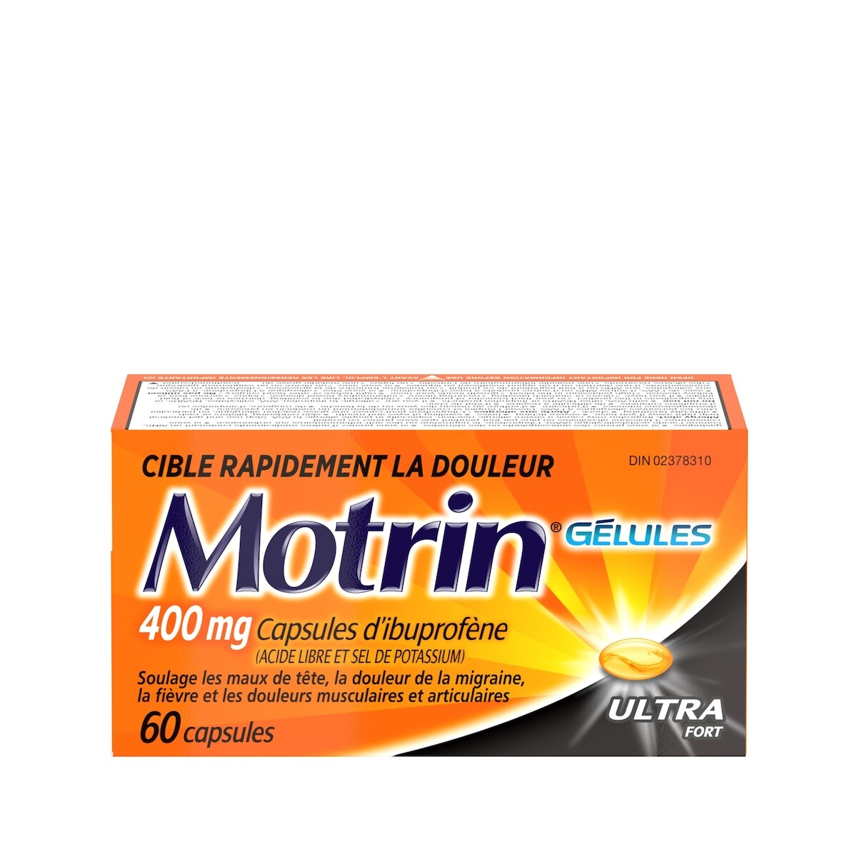 Analgésique à l’ibuprofène, Ultra fort, gélules à 400 mg