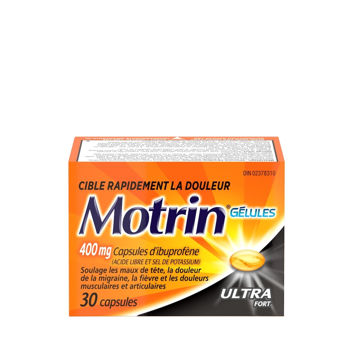 Analgésique à l’ibuprofène, Ultra fort, gélules à 400 mg