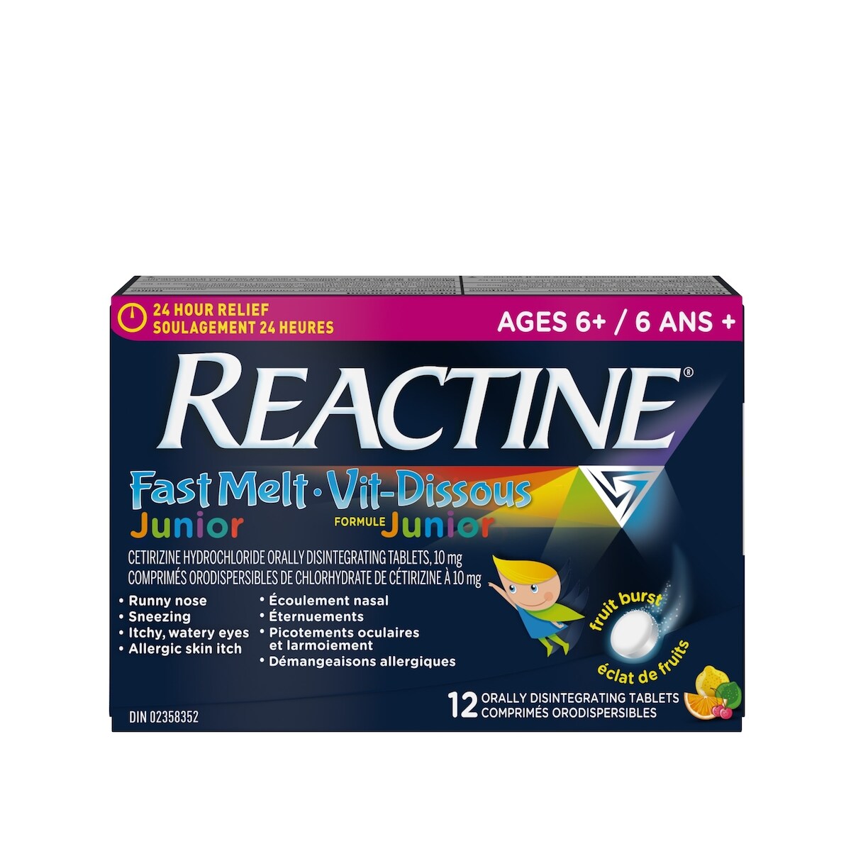 Vit-Dissous Formule junior, Soulagement 24 h, comprimés à 10 mg