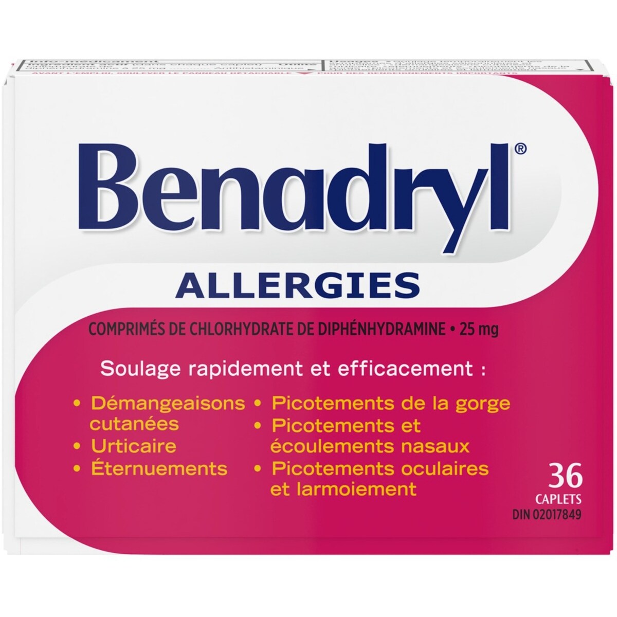 Médicament contre les allergies, 25 mg