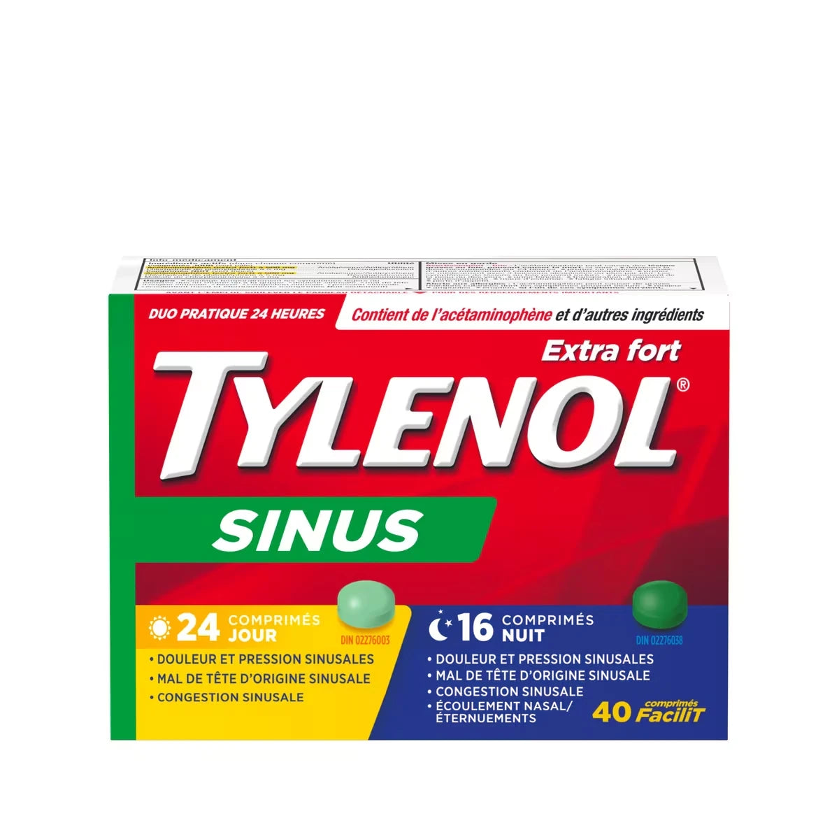 Soulagement des sinus, jour/nuit, extra fort, comprimés FaciliT