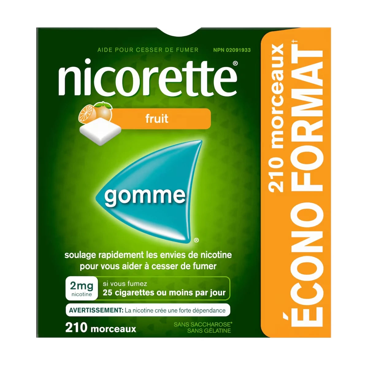 Gomme fruit frais, 2 mg