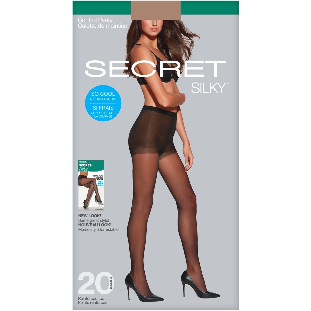 Bas culotte, diaphane culotte de maintien avec pointe renforcée et HeiQ - C