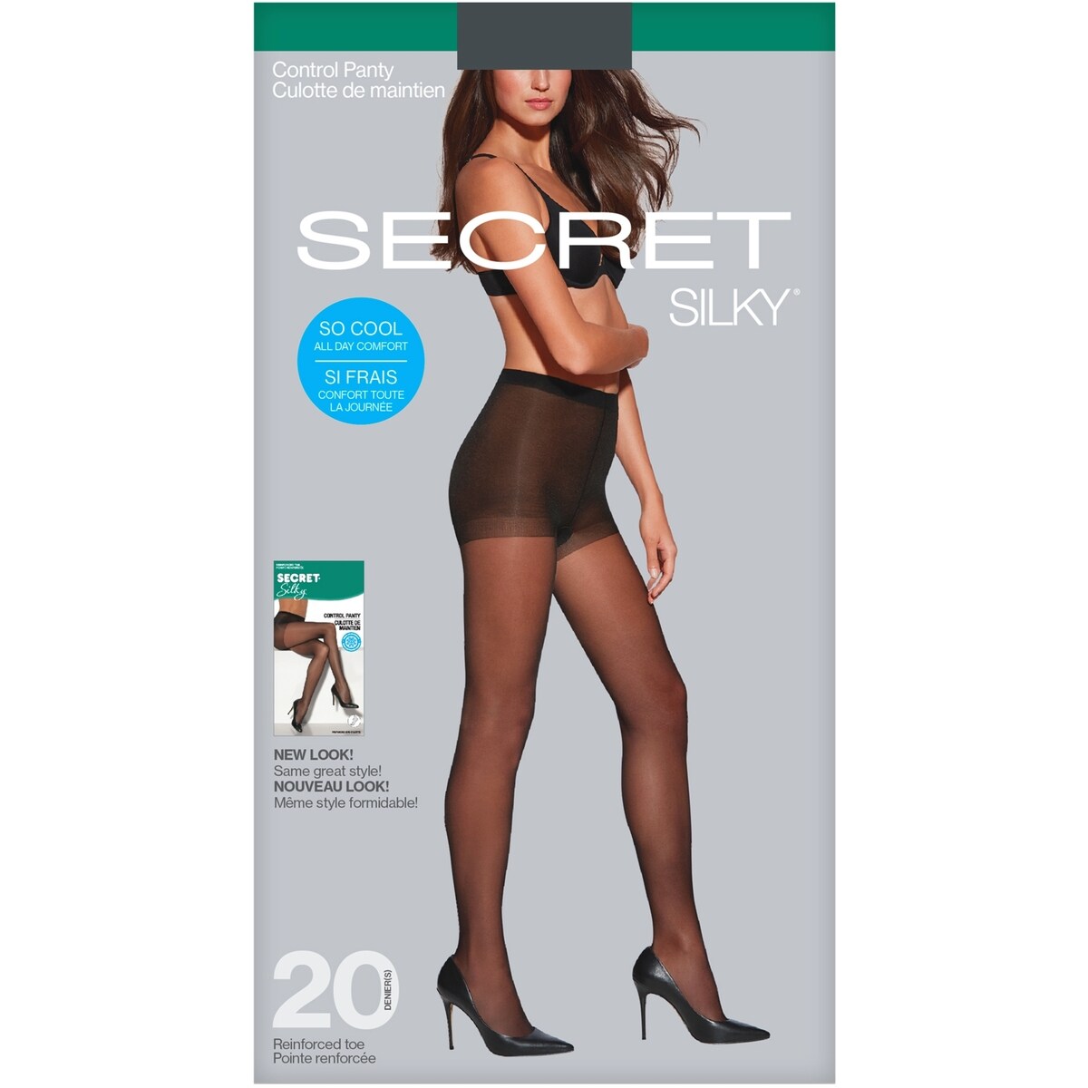Bas culotte, diaphane culotte de maintien avec pointe renforcée et HeiQ - C