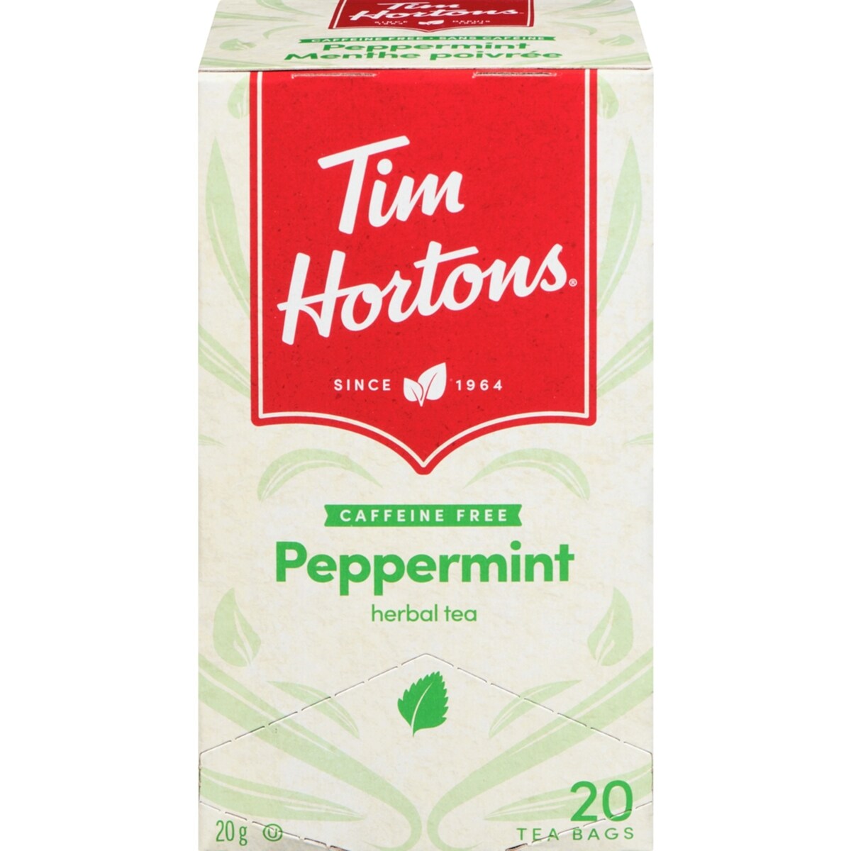Tisane à la menthe poivrée sans caféine, 20 sachets de thé