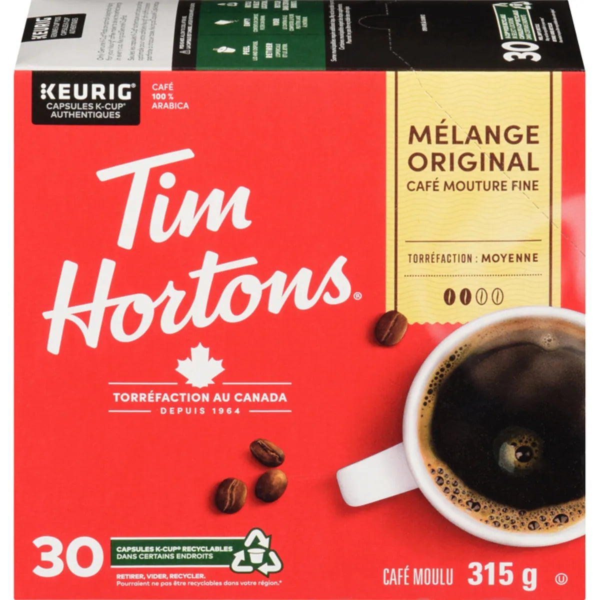 Dosettes de café K-Cup, torréfaction originale