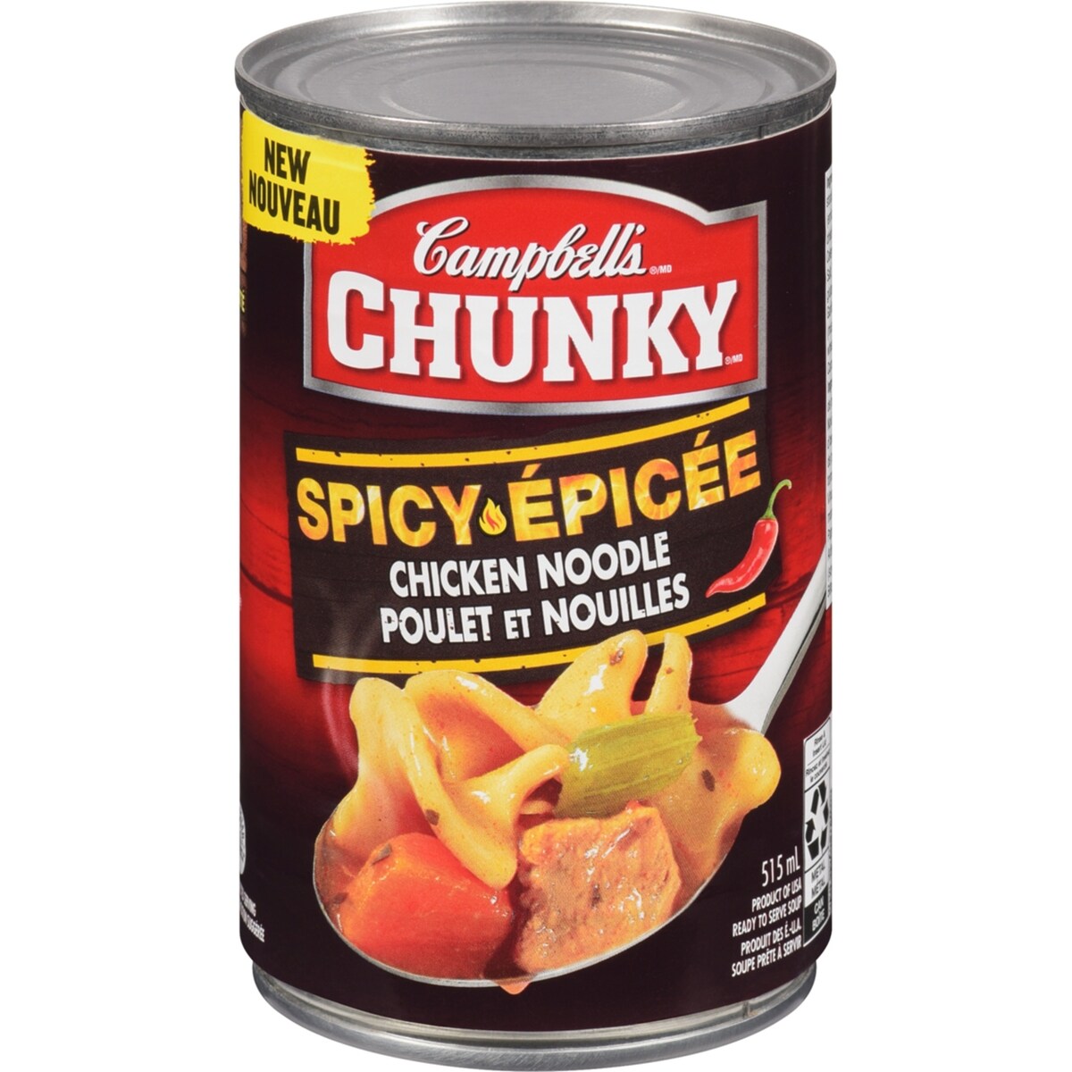 Chunky épicée soupe poulet et nouilles