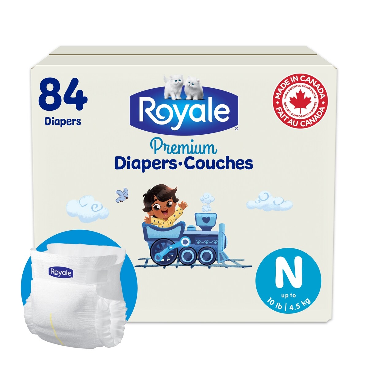 Couches Premium, Très grand format, Taille Nourisson - 84 couches, Couches jetables pour bébé