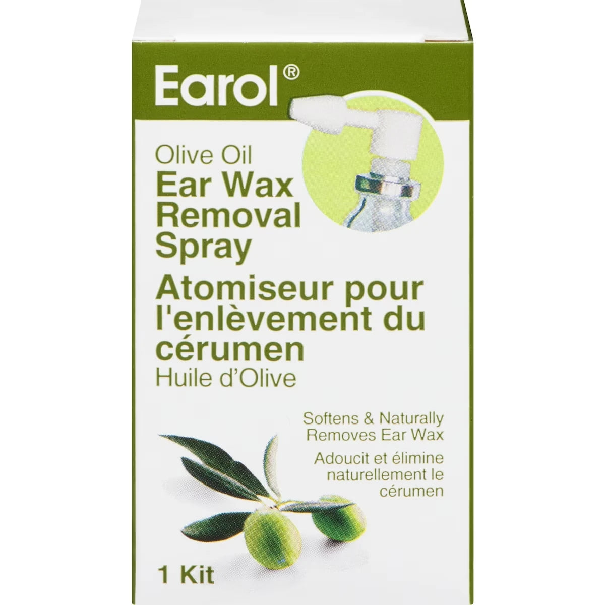 Atomiseur pour l'enlèvement du  cérumen Huile d'Olive