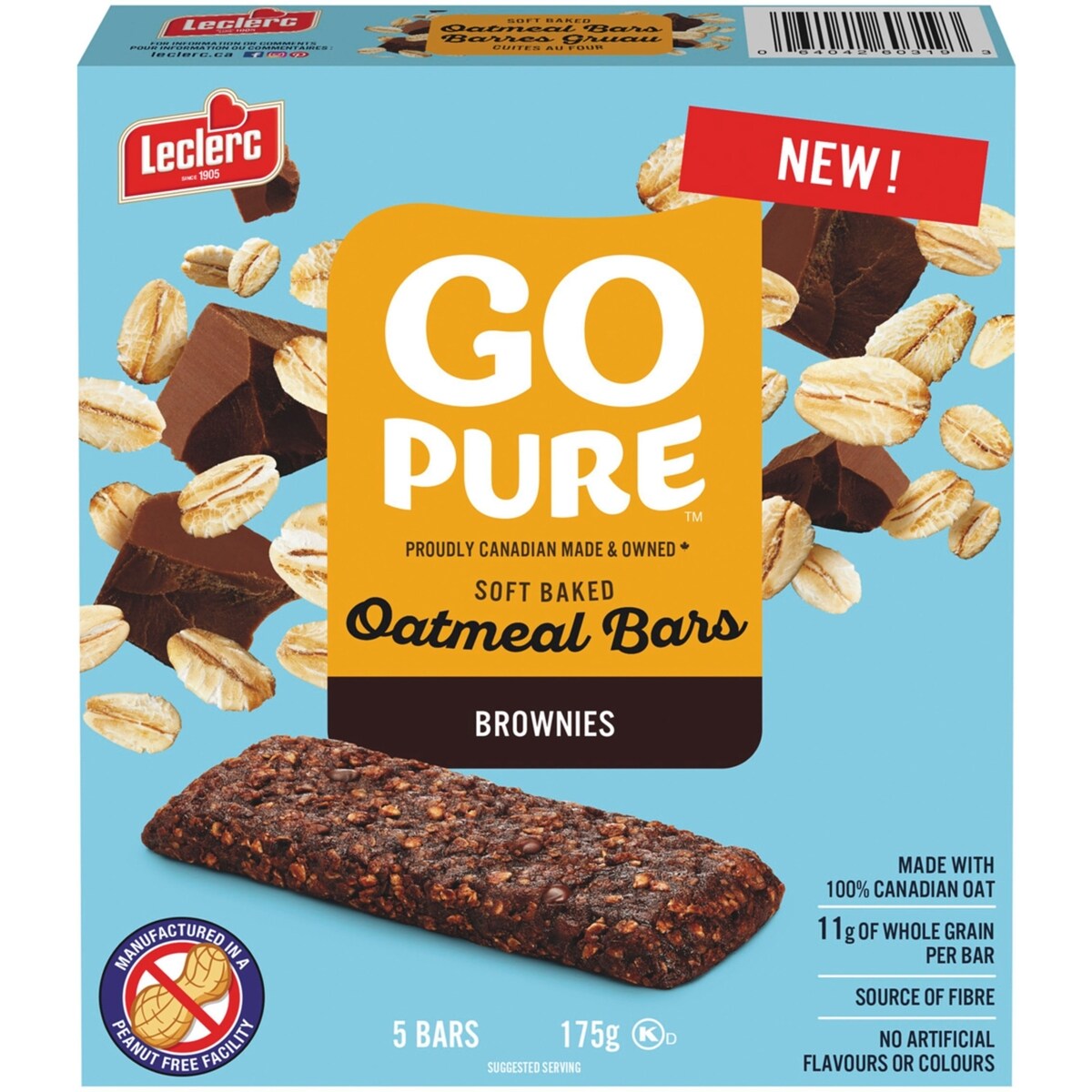 Go Pure barres gruau brownies 5 barres