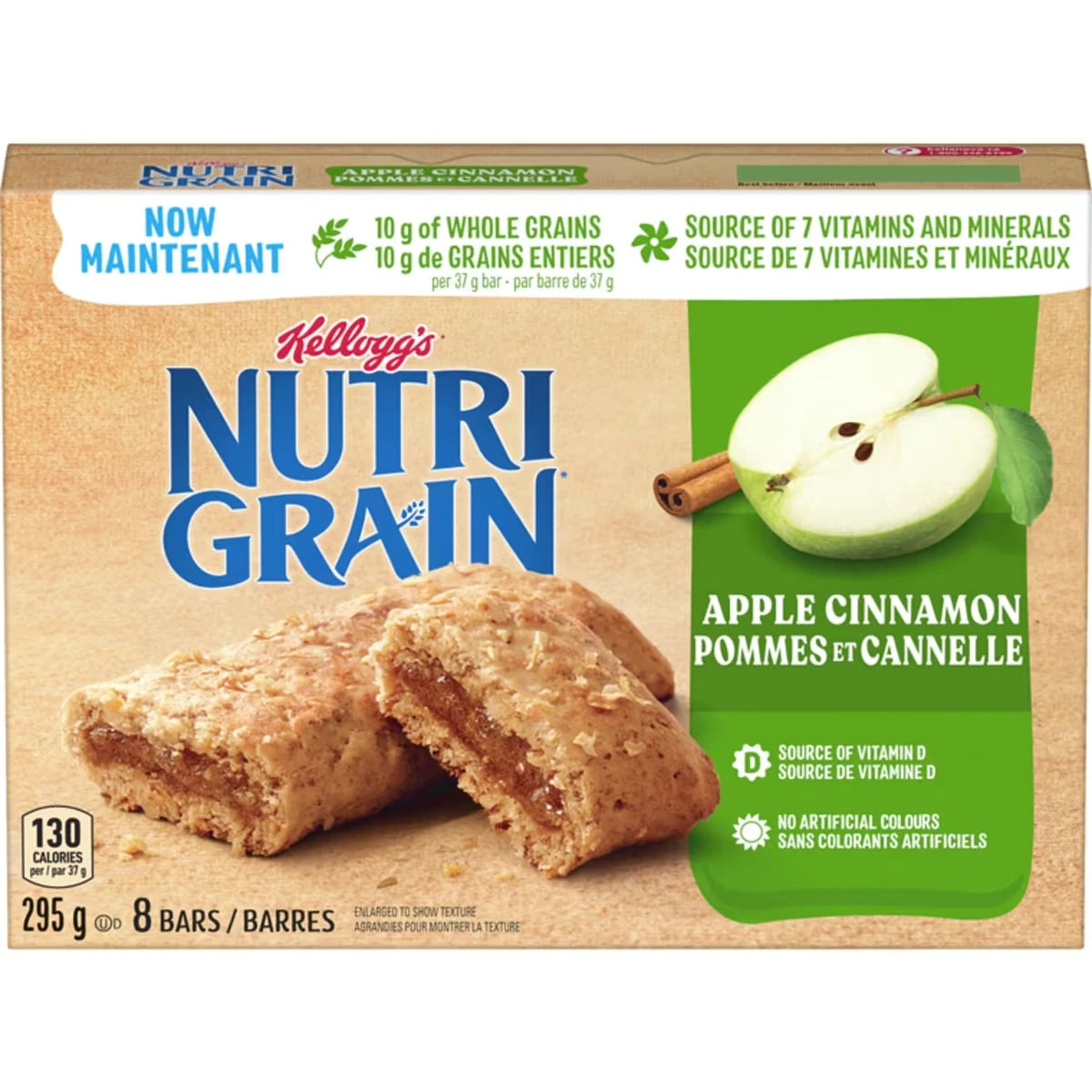 Barres de céréales Pommes et cannelle, 8 barres