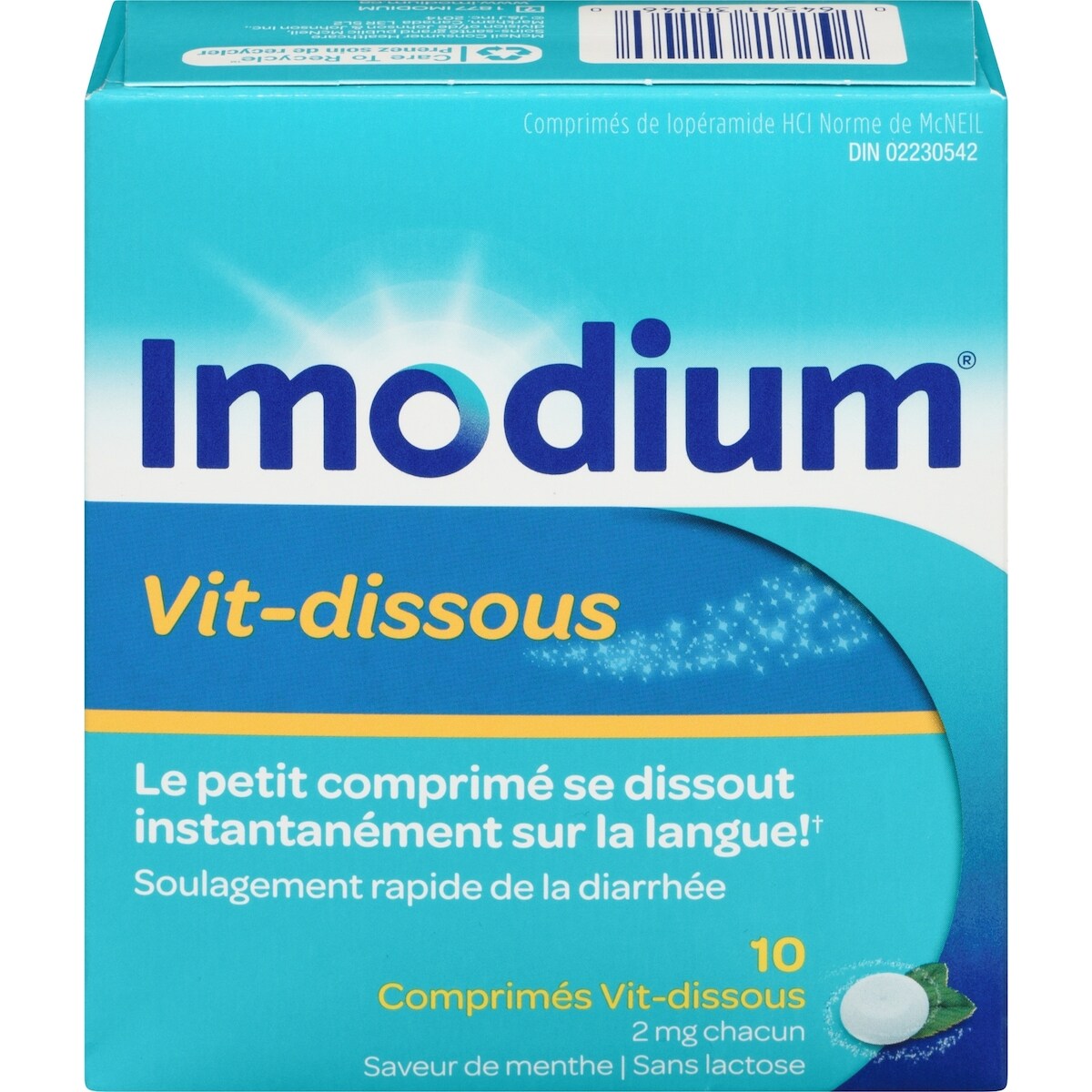 Soulagement de la diarrhée, comprimés Vit-dissous 10 ea