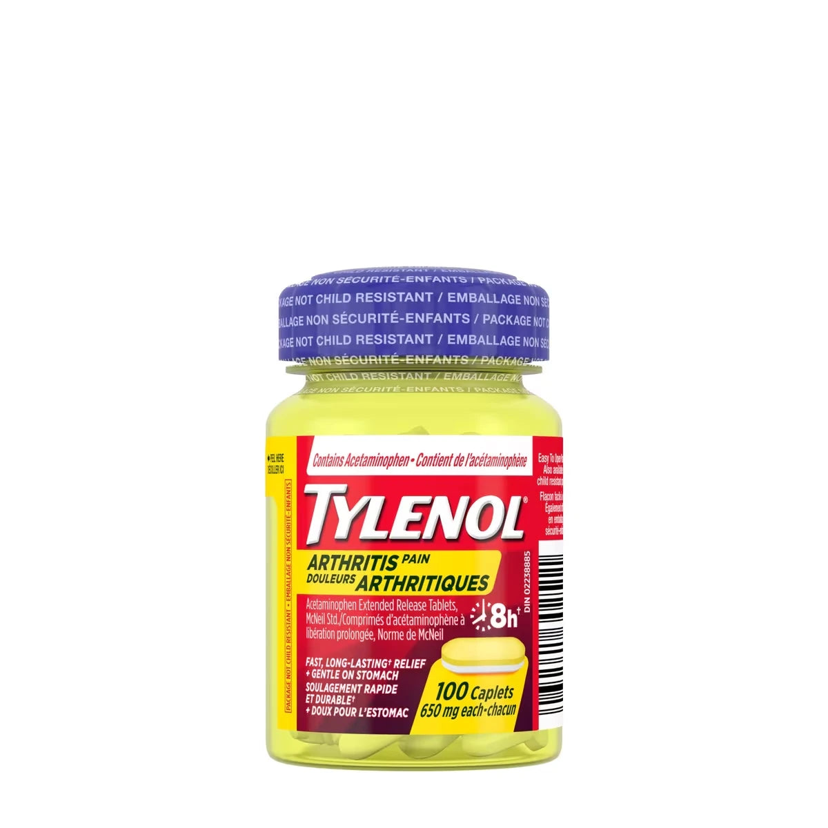 Acétaminophène à 650 mg, douleurs arthritiques, caplets